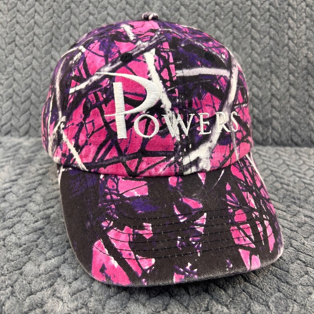 Powers Embroidery Womens Pink Chipola Camo Baseball Hat Adjustable Hook Loop M